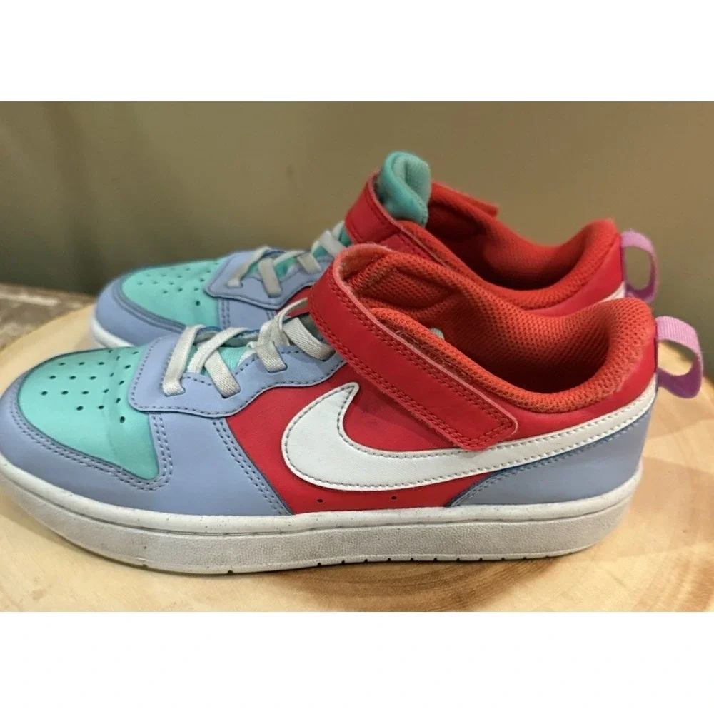 Nike Court Borough Low Youth  2.5 Y Recraft Dv5457 400 Cobalt‎ Bliss White Red